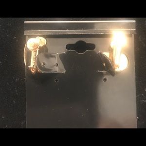 Signed Napier gold-tone clip screw-back earrings